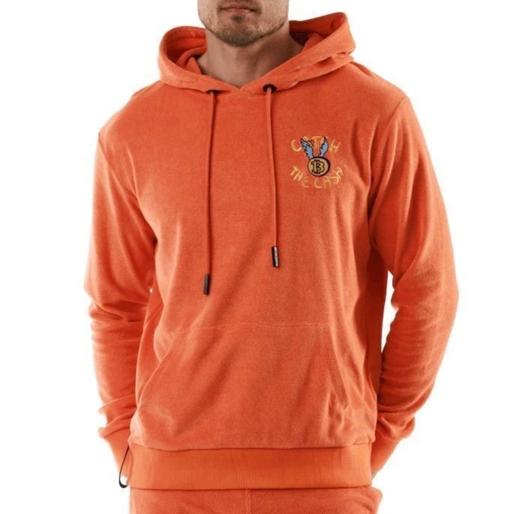Bain de mer Orange Embroidered Bitcoin Towelling Hoodie $335 Richie Rich